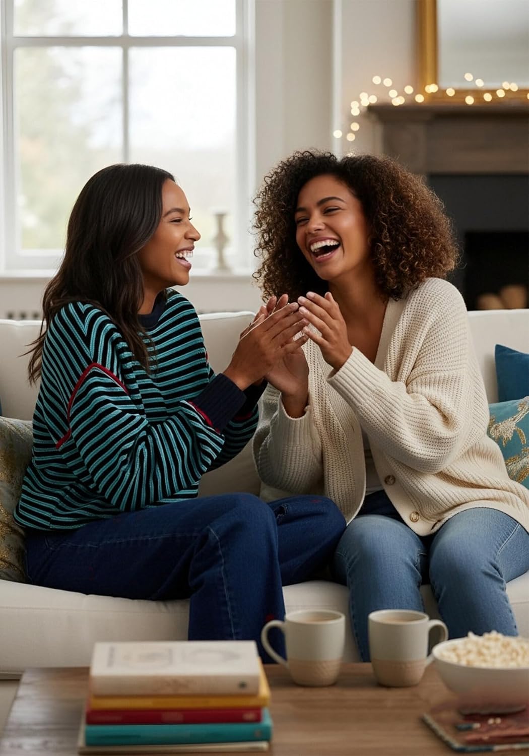 Women's Fall Casual Long Sleeve Sweaters Oversized Crewneck Striped Color Block Y2K Pullover Tops - Image 2