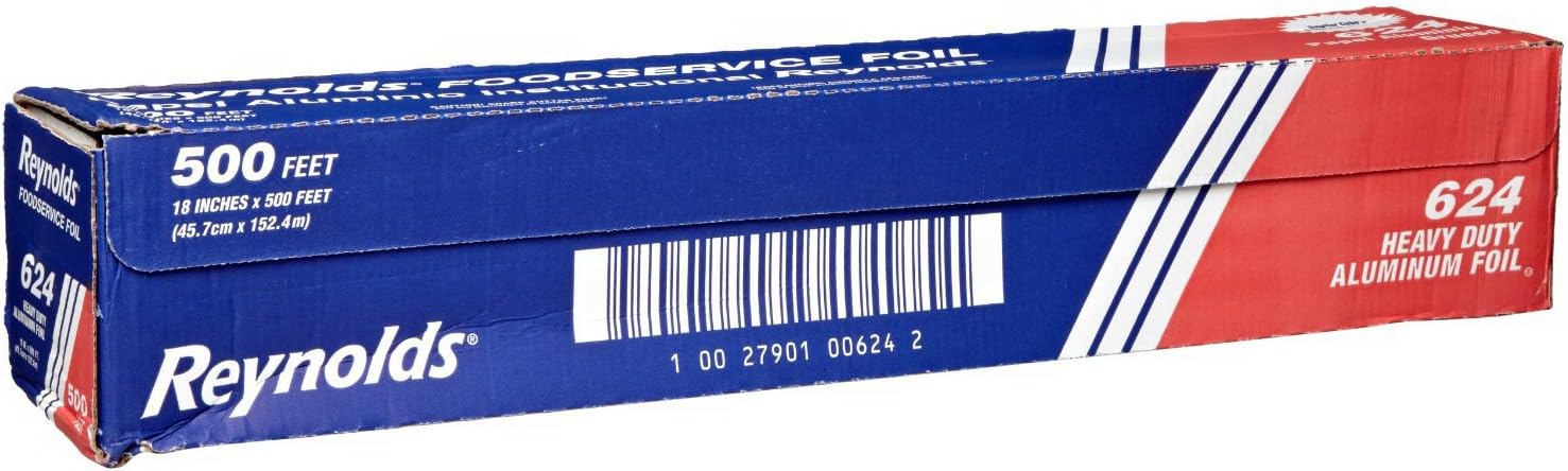 624 500' Length x 18" Width, Heavy-Duty Aluminum Foil Roll