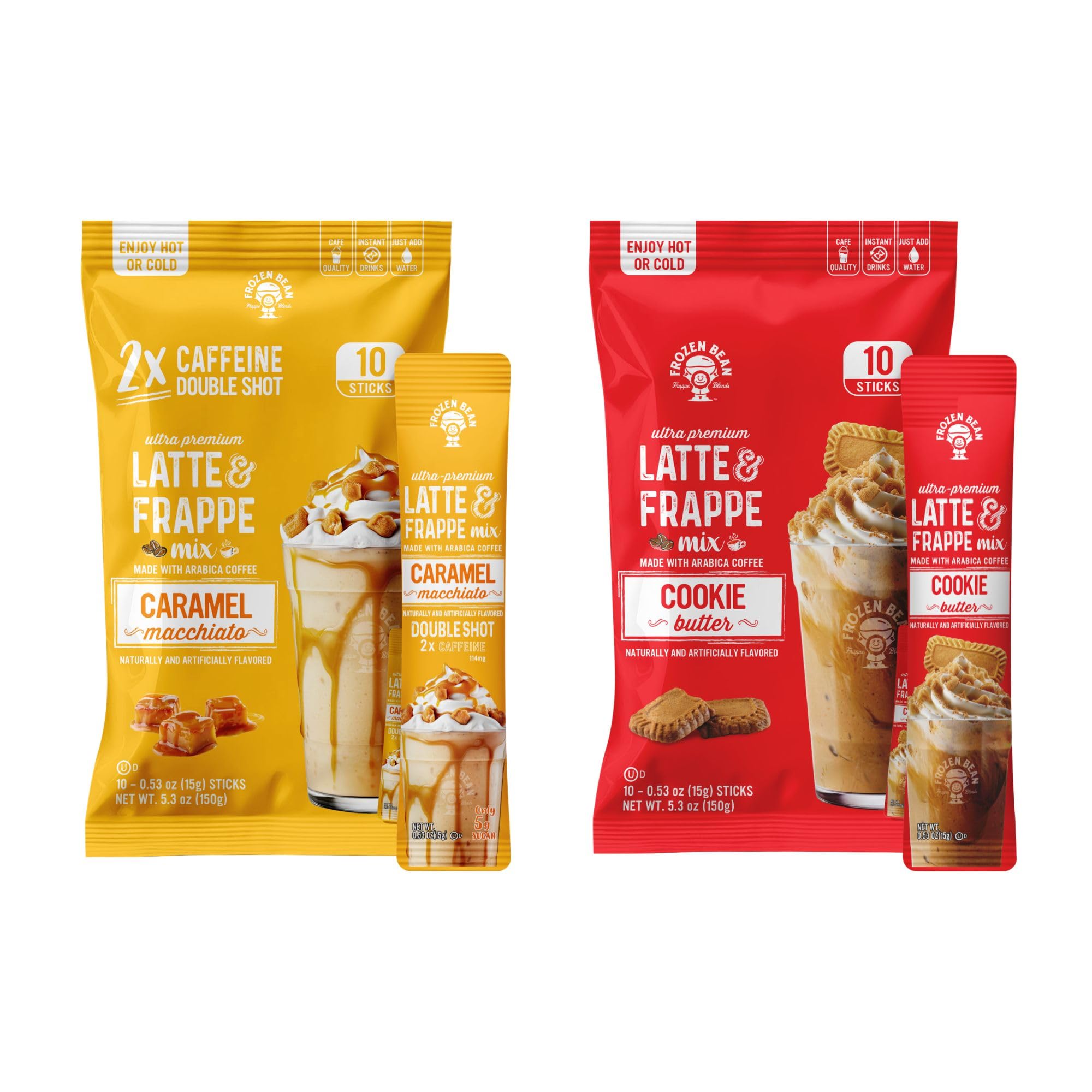 Frappe & Latte Instant Mix (10 Sticks) by The Frozen Bean – 1 Count (Pack of 10)