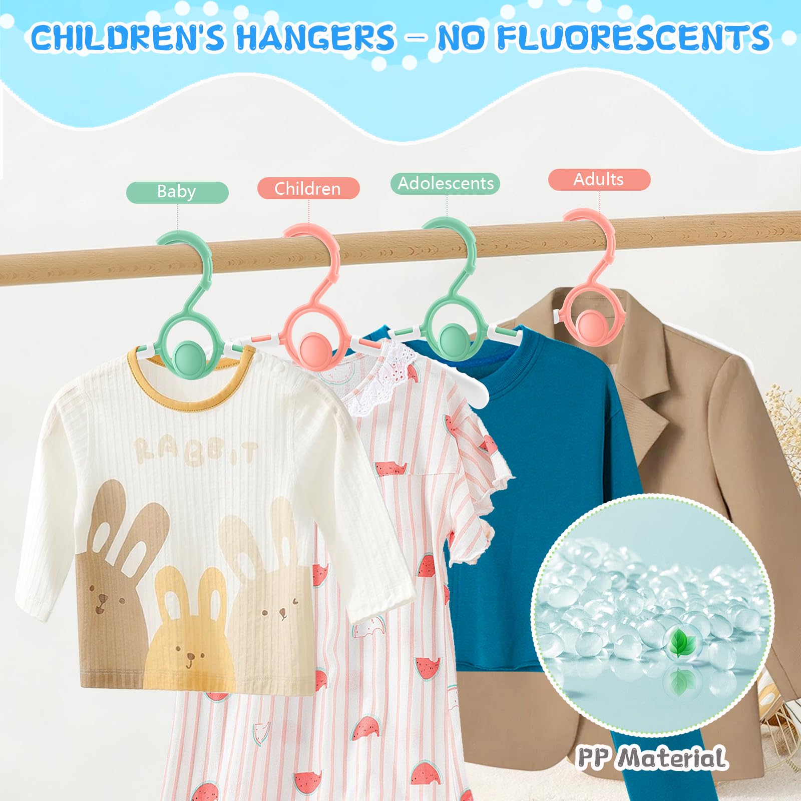 Appendiabiti Bambini In Legno - 20 Pezzi Impilabili Antiscivolo - Per Maglioni, Pantaloni E Vestiti - Foto 9