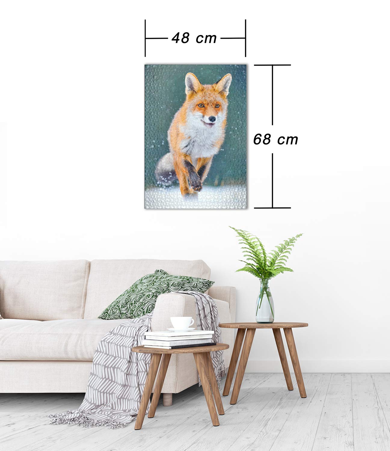 Puzzle pour Adulte 1000 pièces, en Bois, pour La Famille Renard dans la Neige (A ; 1000