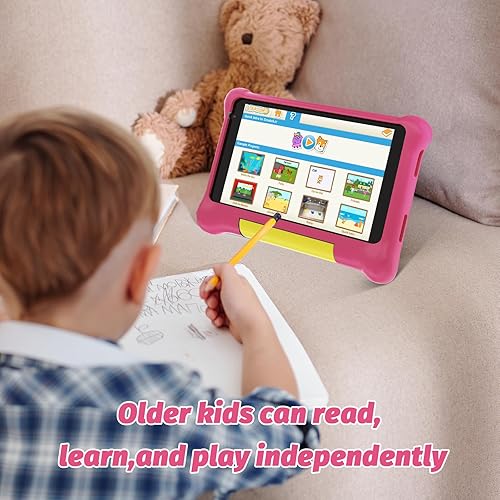 Miniatura 4 de URAO Tablet para niños, tableta Android para niños de 7 pulgadas de cuatro núcleos con funda, tarjeta TF de 32 GB 128 GB expandible para niños