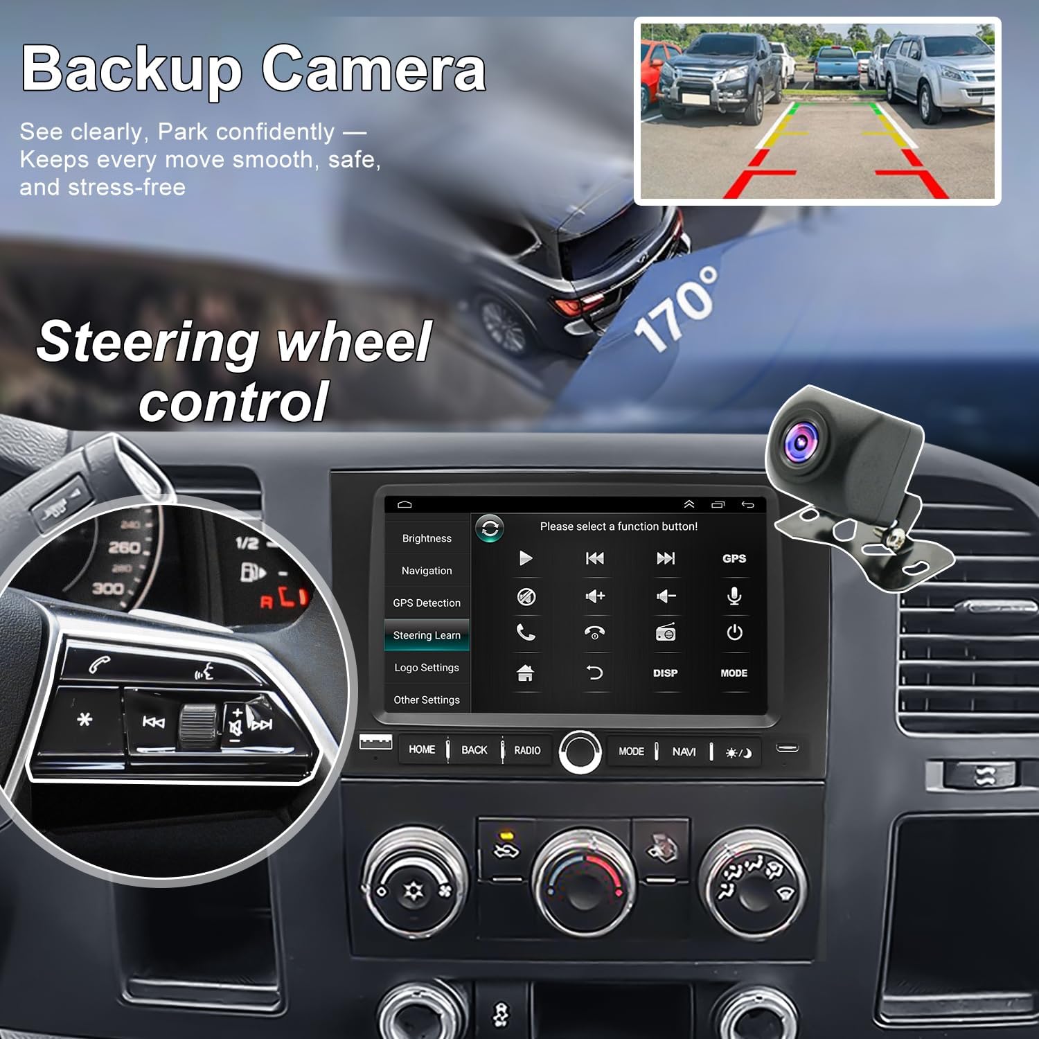 5G WiFi Car Radio for Chevrolet Chevy Silverado 1500/2500/3500 2007-2013, GMC Sierra 1500/2500/3500 2007-2013, Tahoe 2007-2014, Express Van 2013-2025, 7'' Carplay Android Auto Stereo, GPS FM BT Camera