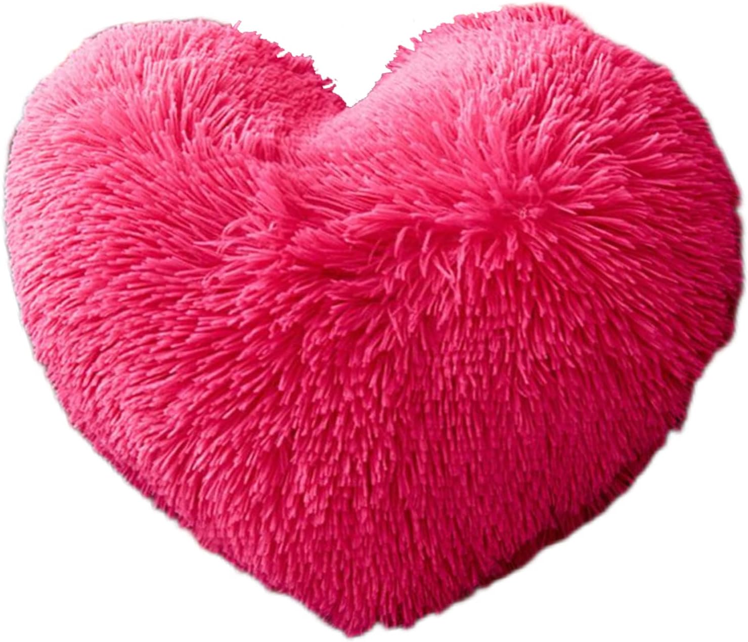 MorroMorn Fluffy Heart Throw Pillows, Shaggy Decorative Pillow for Sofa Couch Bed
