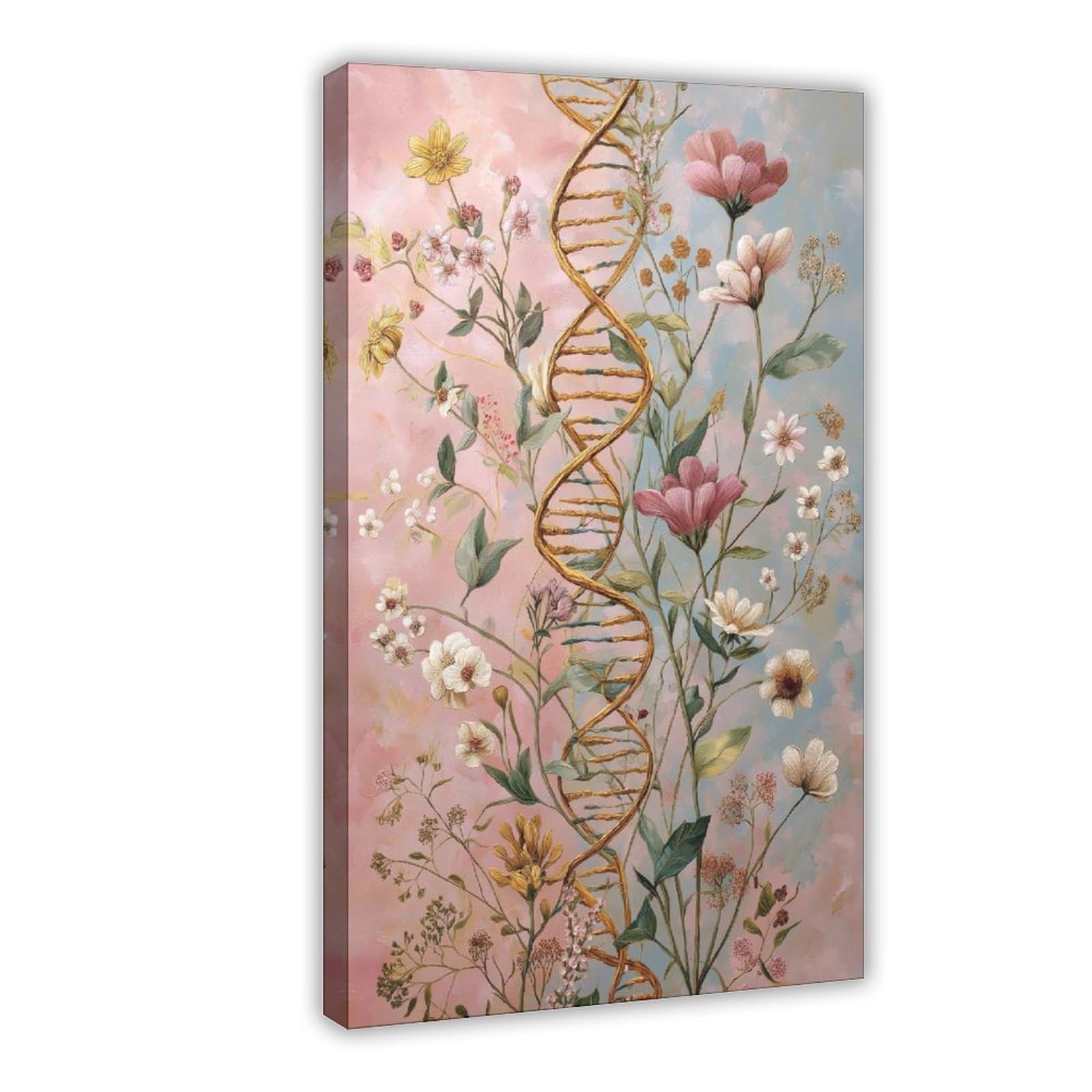 YWTJAX Floral DNA Helix Poster Canvas Poster for Office Decor Gift
