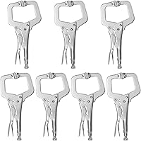 Vista 7 de KEILEOHO Paquete de 6 alicates de bloqueo de abrazadera C de 11 pulgadas con almohadillas giratorias, alicates de bloqueo de alta resistencia, juego