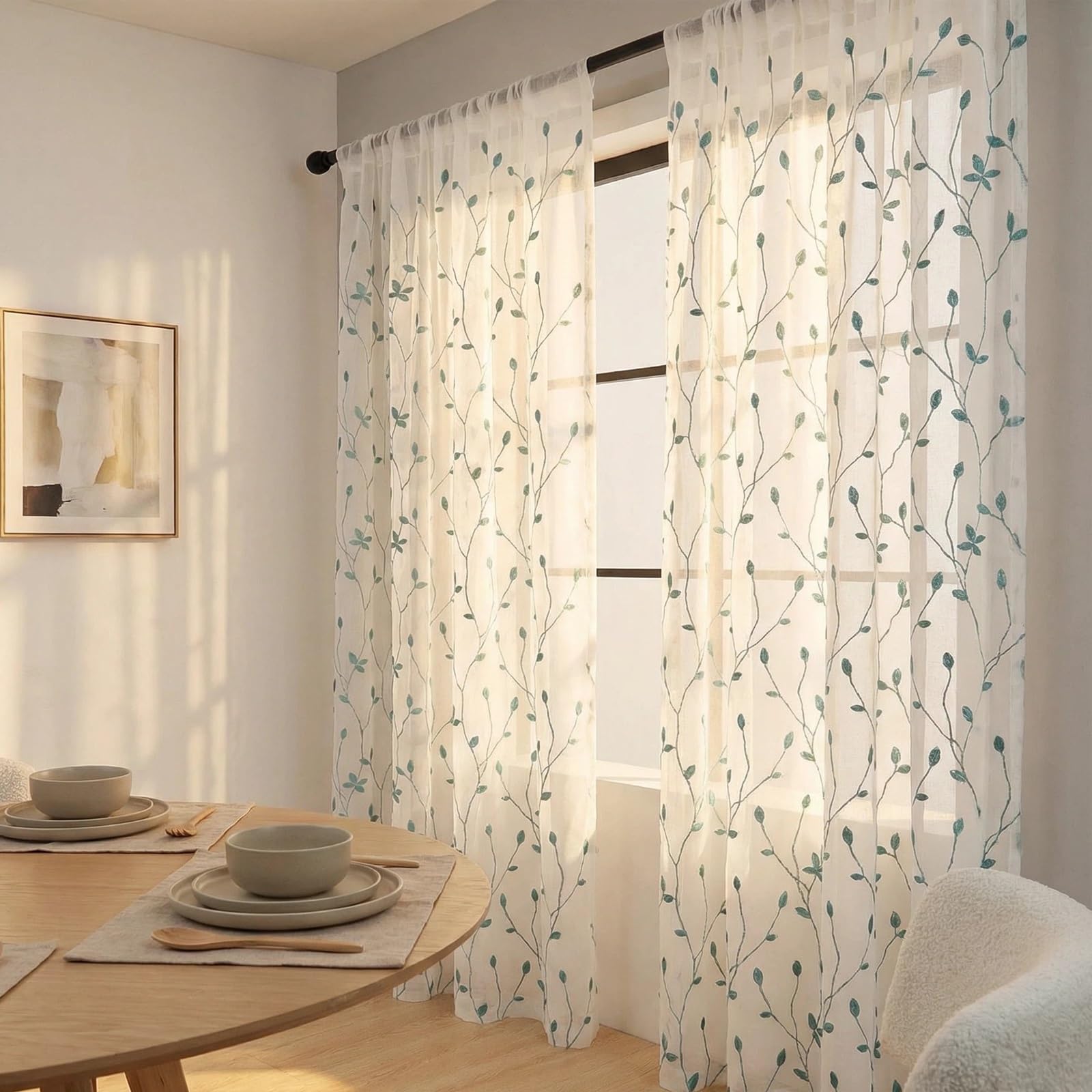 Draperies voile en lin filtrant la lumière rideau transparent enfant 100x150
