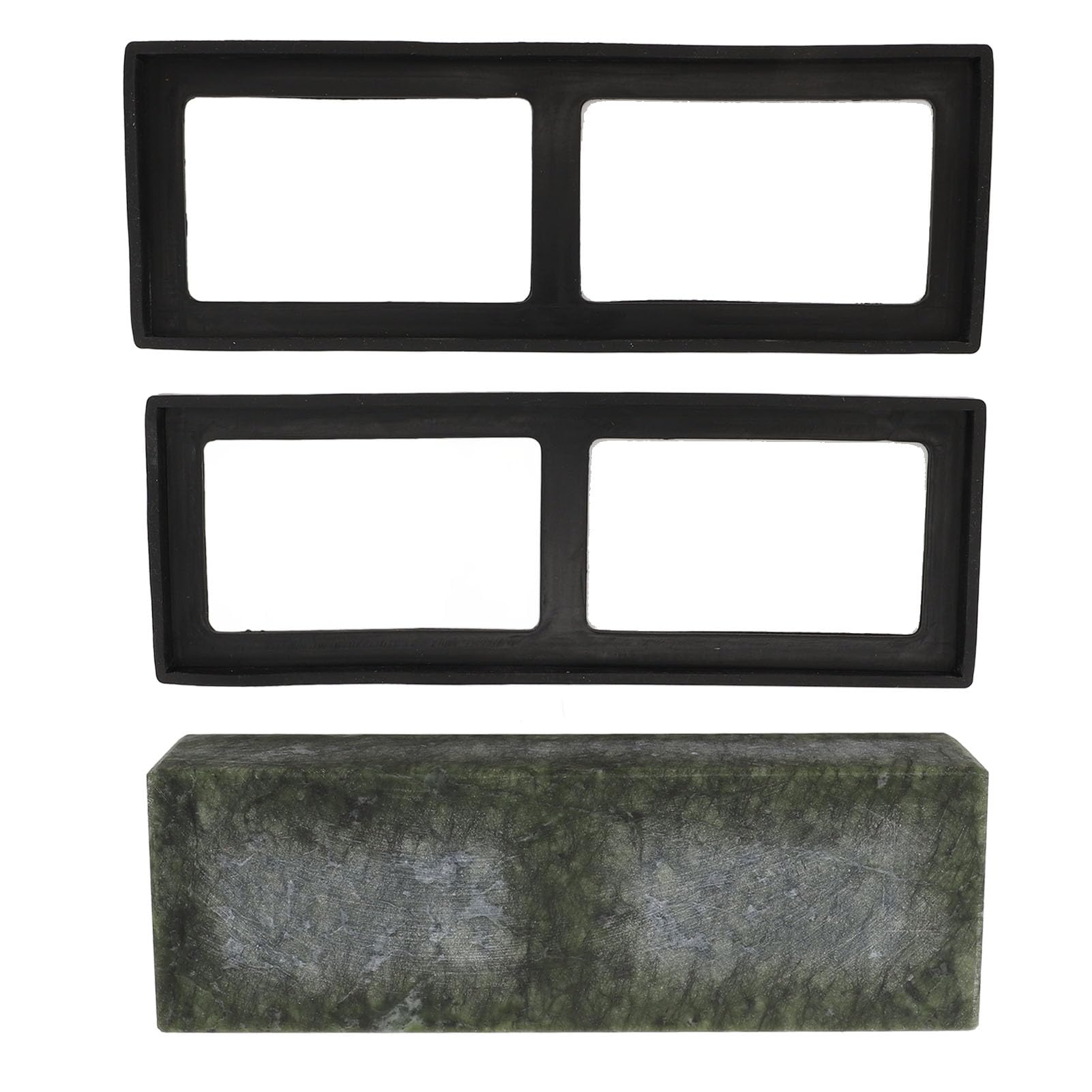 Green Whetstone High Performance Fine Polisle ostrzałka do narzędzi kuchennych, narzędzia do obróbki drewna, zielony kamień, 6 x 3 x 18 cm, z 2 osłonami ochronnymi