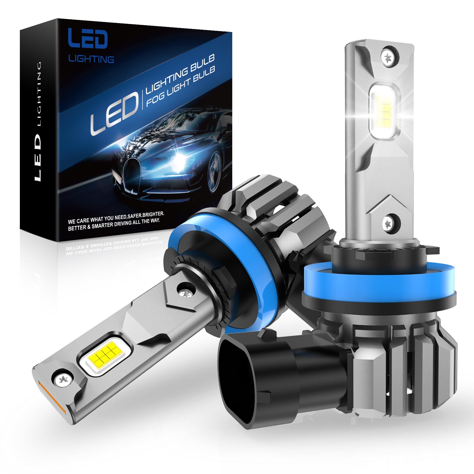 SHINYY Lampadine H11 H8 H9 LED per Auto, 2025 Nuovo 24000LM Alto Potente 6500K Bianco 12V Canbus Anti Errore Lampada Led H11 Veicolo Faro per Abbaglianti/Anabbagliante/Fendinebbia, Pack da 2