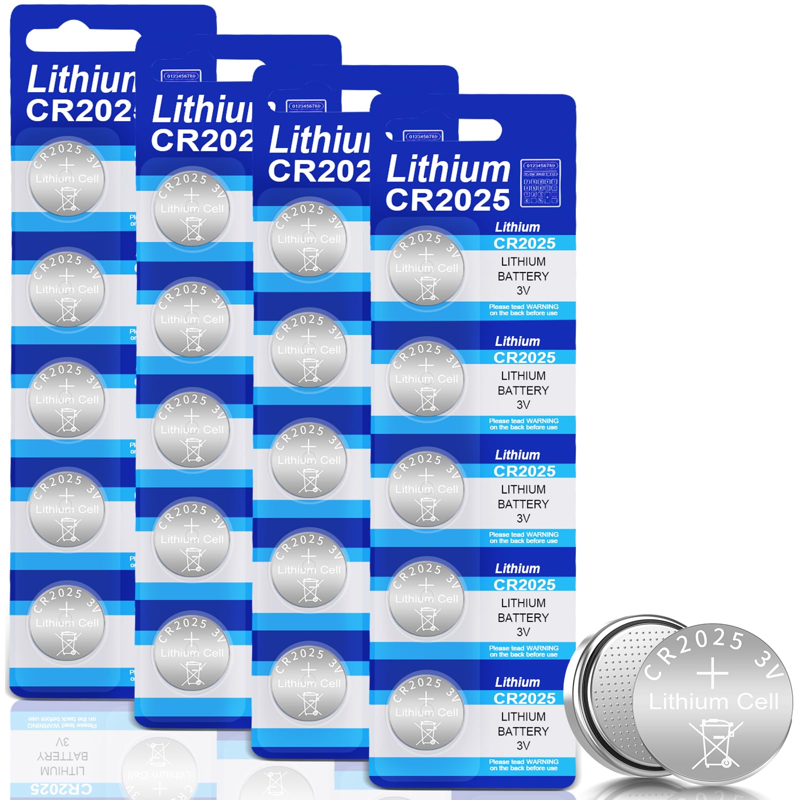 CR2025 Batterien Knopfzellen, 20 Stück Knopfbatterie CR2025 3V Lithium Knopfzelle CR 2025 Batterie 3volt für Elektronische Kleingeräte, Autoschlüssel, Fernbedienungen, Waagen