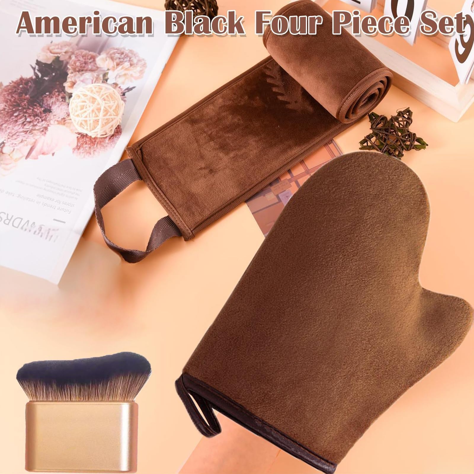 3Pcs Exfoliating Glove, Bath Brush, Tanning Mitt Ideal for Daily Body Cleansing, Deep Exfoliation and Shower Massage 2