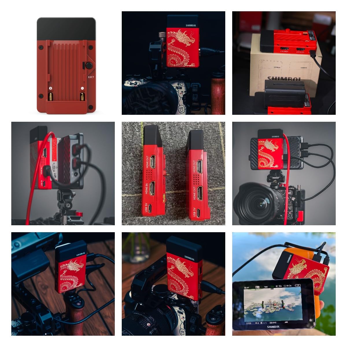 Shimbol TP MINI Sistema di trasmissione video wireless, portata 600 piedi, ingresso/uscita HDMI, 1080p60, latenza 0,07s, multiple modalità di alimentazione per streaming live.