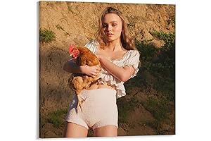 Lily Rose Depp Holding a Rooster: The Epitome of Aesthetic Wall Art
