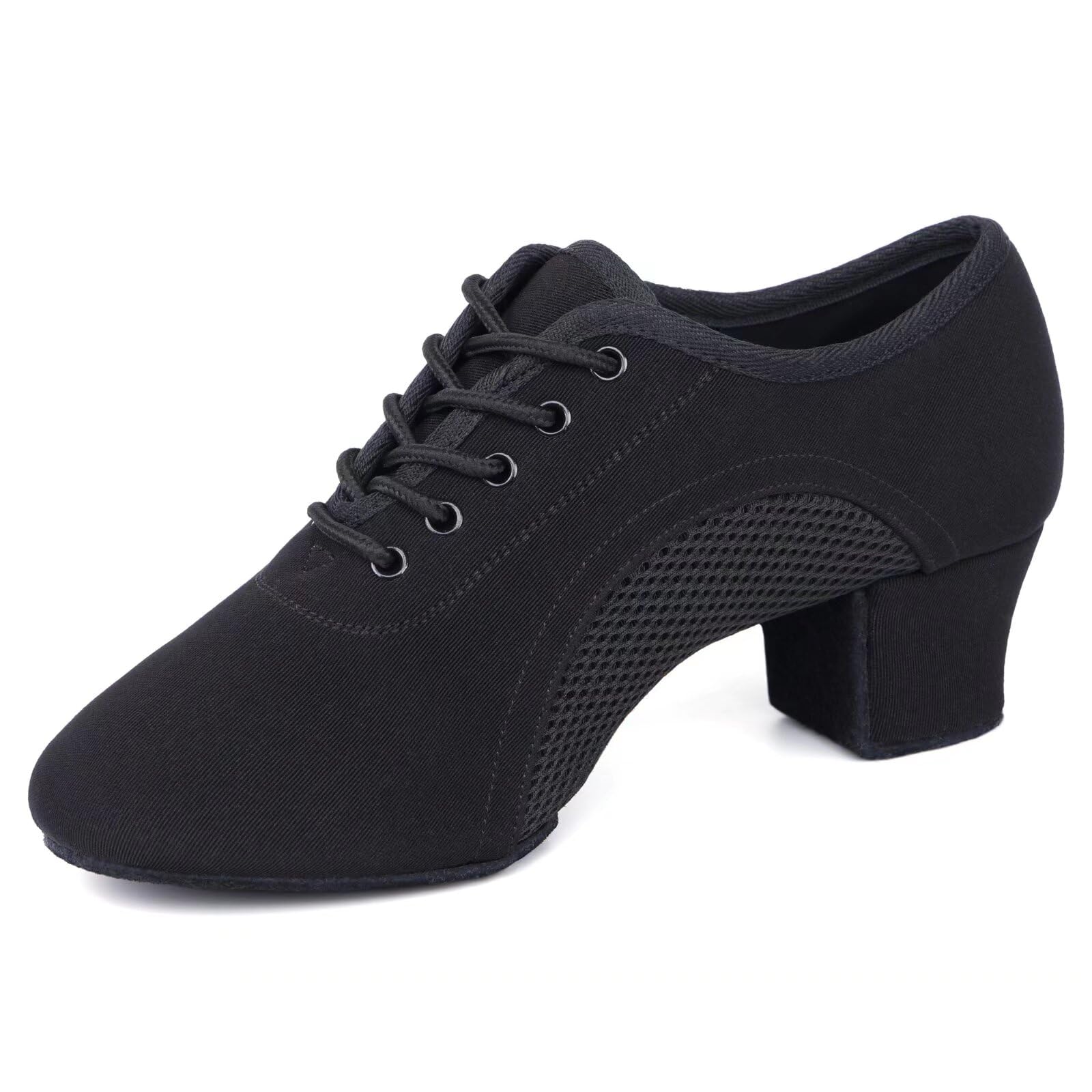 ARCLIBER Black Latin Dance Shoes for Women Lace-up Split-Sole Professional Practice Salsa Modern Ballroom Dance Shoes Women 9.5(43)