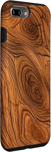 Miniatura 3 de iPhone 7 Plus8 Plus elegante estampado de grano de madera marrón intenso estuche con estampado