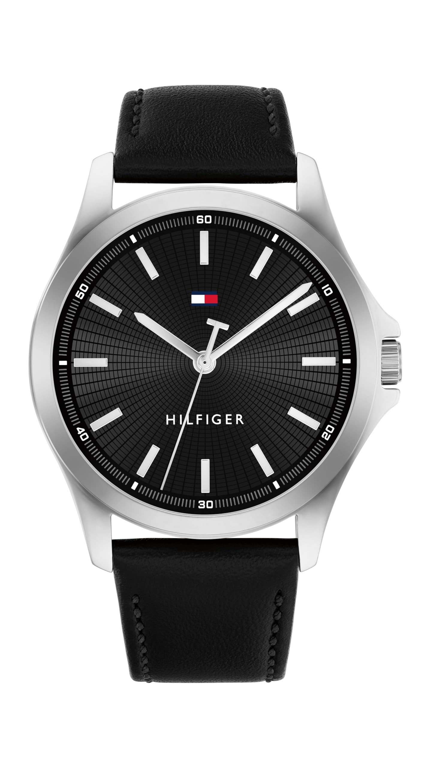 Tommy Hilfiger Three Hand Quartz Movement Watch for Men with Black Leather Strap - 1710668