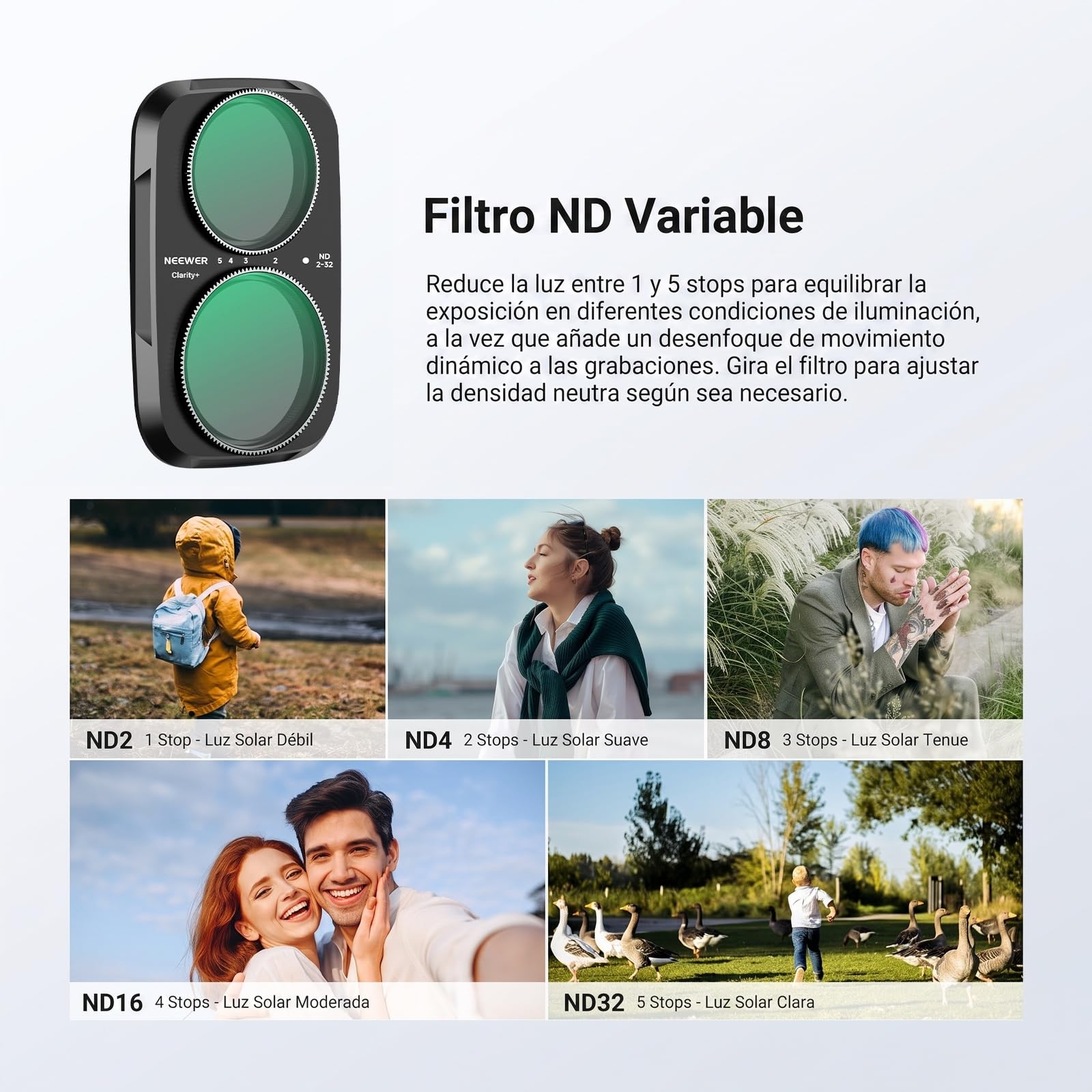 NEEWER Clarity+ ND/CPL/Efecto Filtro Compatible con dji Osmo Pocket 4P