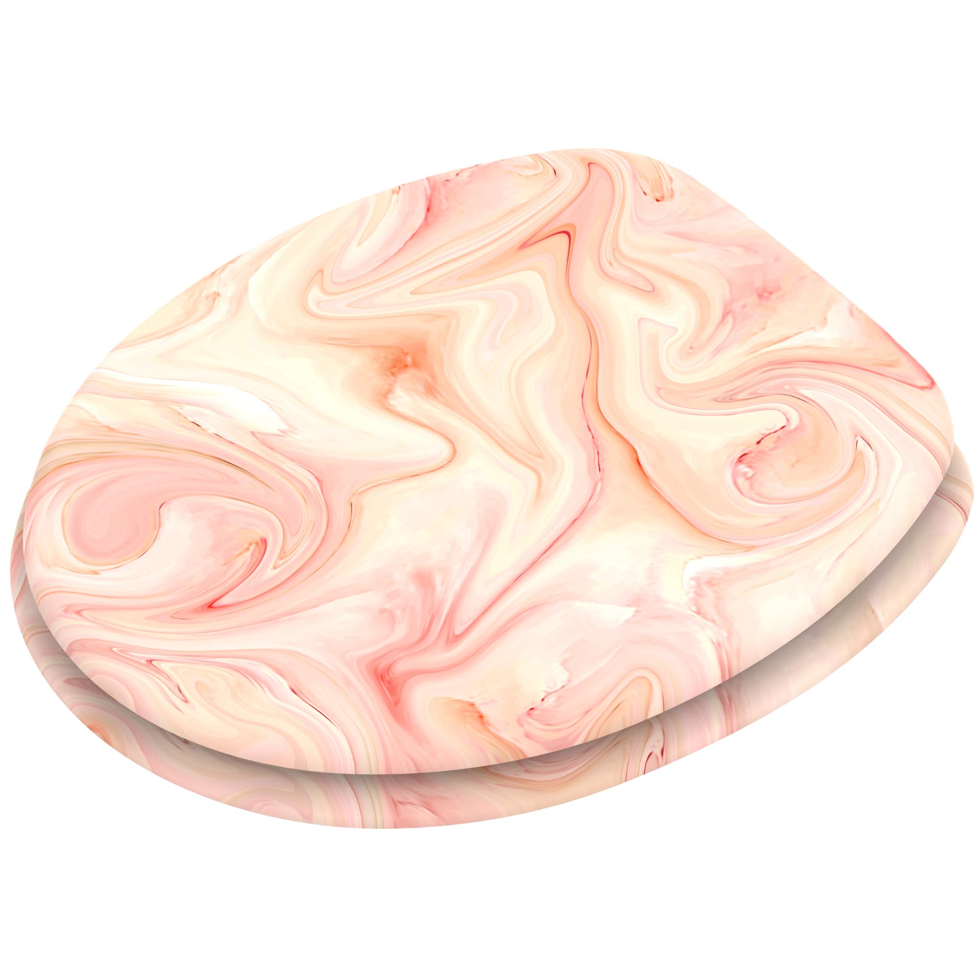 Sanilo Soft Close Toilet Seat, Wide Choice of Marble Toilet Seats, Stable Hinges, Easy to Mount (Marble Pink) - Image 3