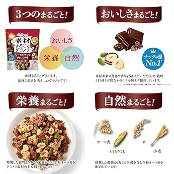 Amazon.co.jp: ケロッグ 素材まるごとグラノラ ヘーゼルナッツ