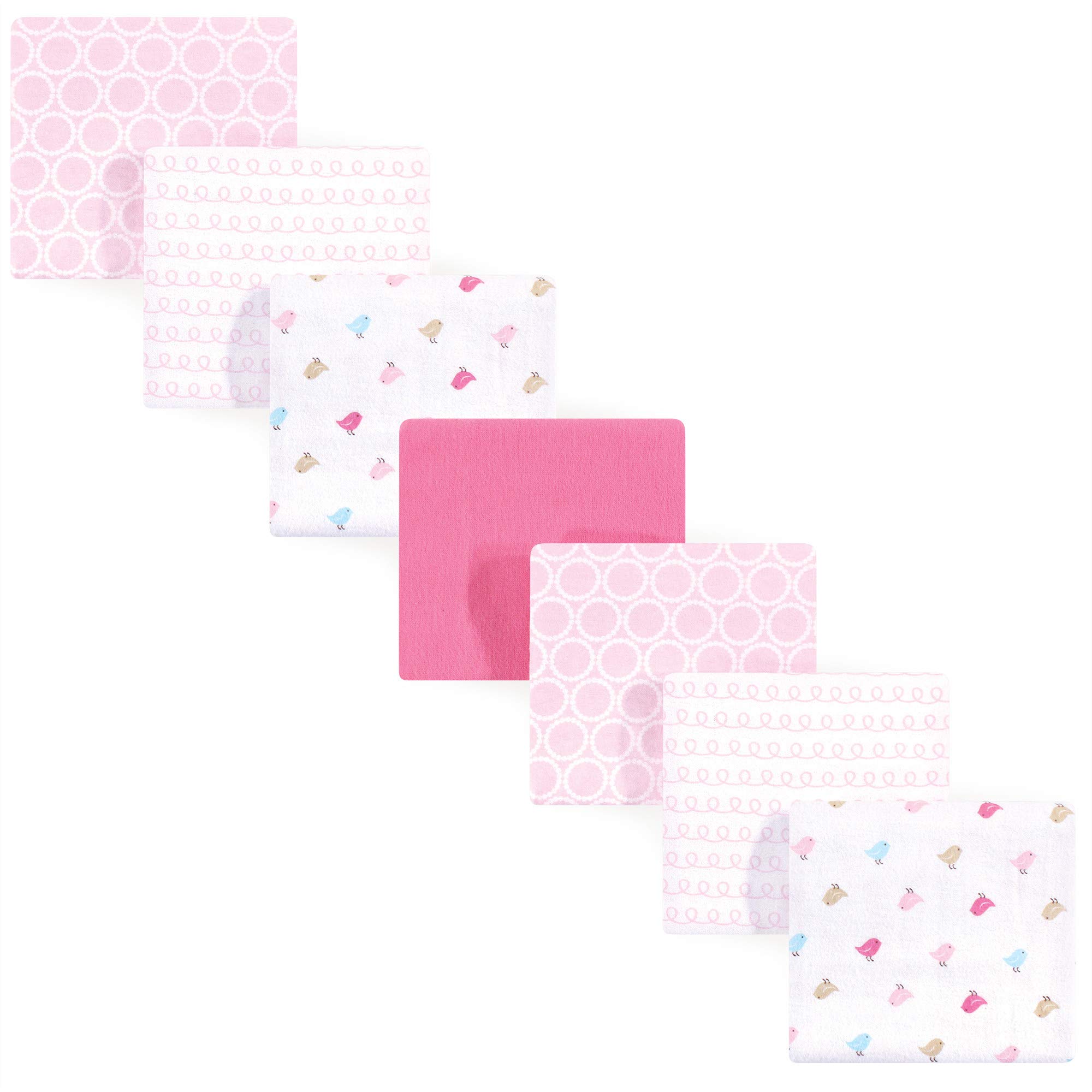Luvable Friends Unisex Baby Cotton Flannel Receiving Blankets, Birdies 7-Pack, One Size