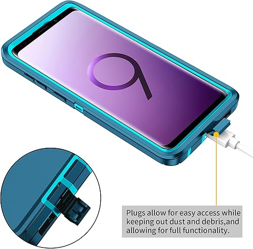 Miniatura 5 de Regsun Funda para Galaxy S9 Plus, protección de cuerpo completo de 3 capas a prueba de golpes sin protector de pantalla Funda rígida resistente de
