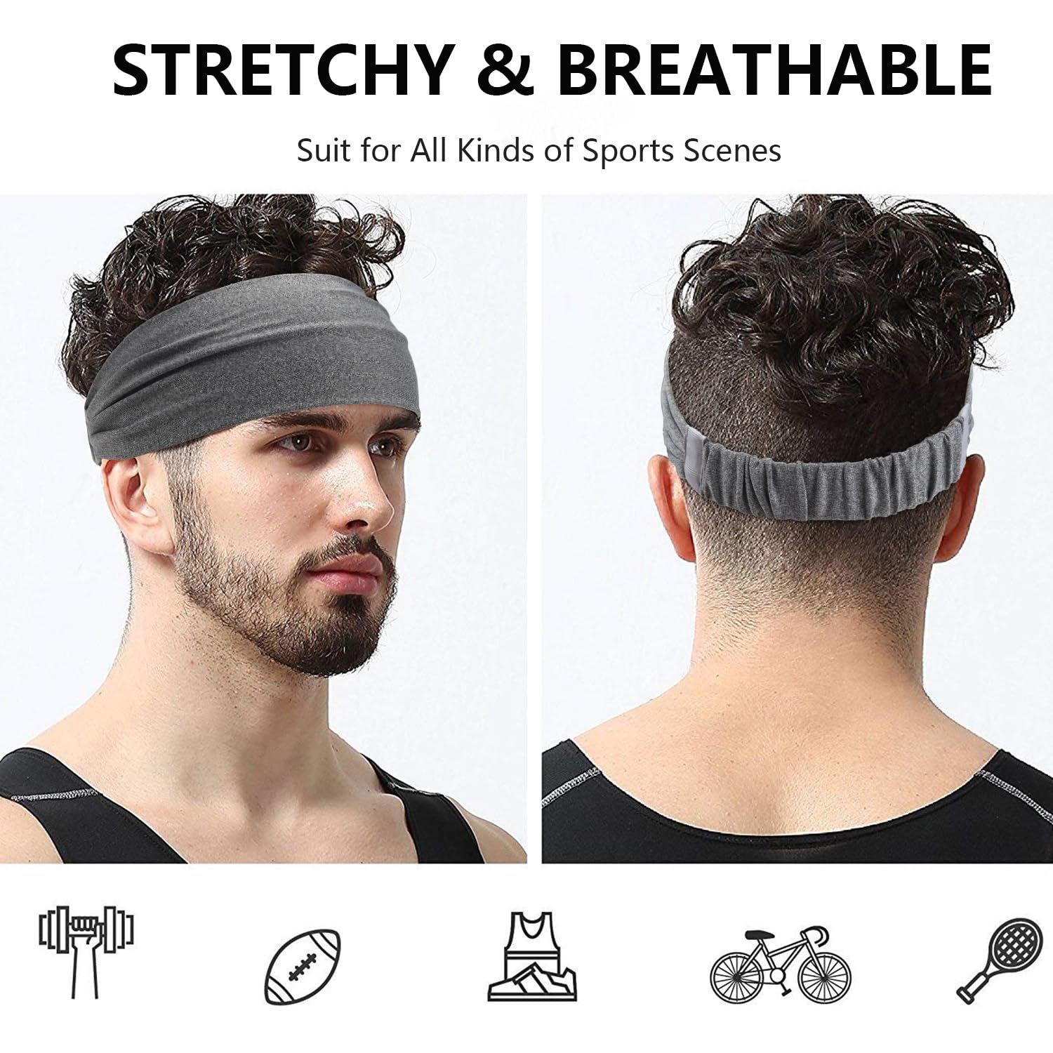 Sport-Stirnbänder 4 Stück - Schweißabsorbierend Für Laufen, Yoga, Fitness, Einheitsgröße Sport-Stirnbänder 4 Stück - Schweißabsorbierend Für Laufen, Yoga, Fitness, Einheitsgröße