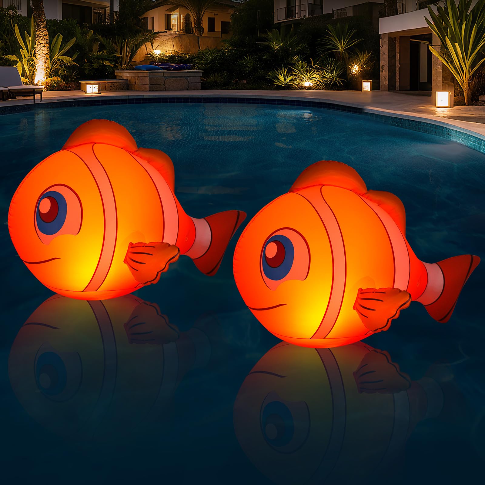 Photo 1 of Cootway Inflatable Clownfish Solar Pool Lights (2-Piece)