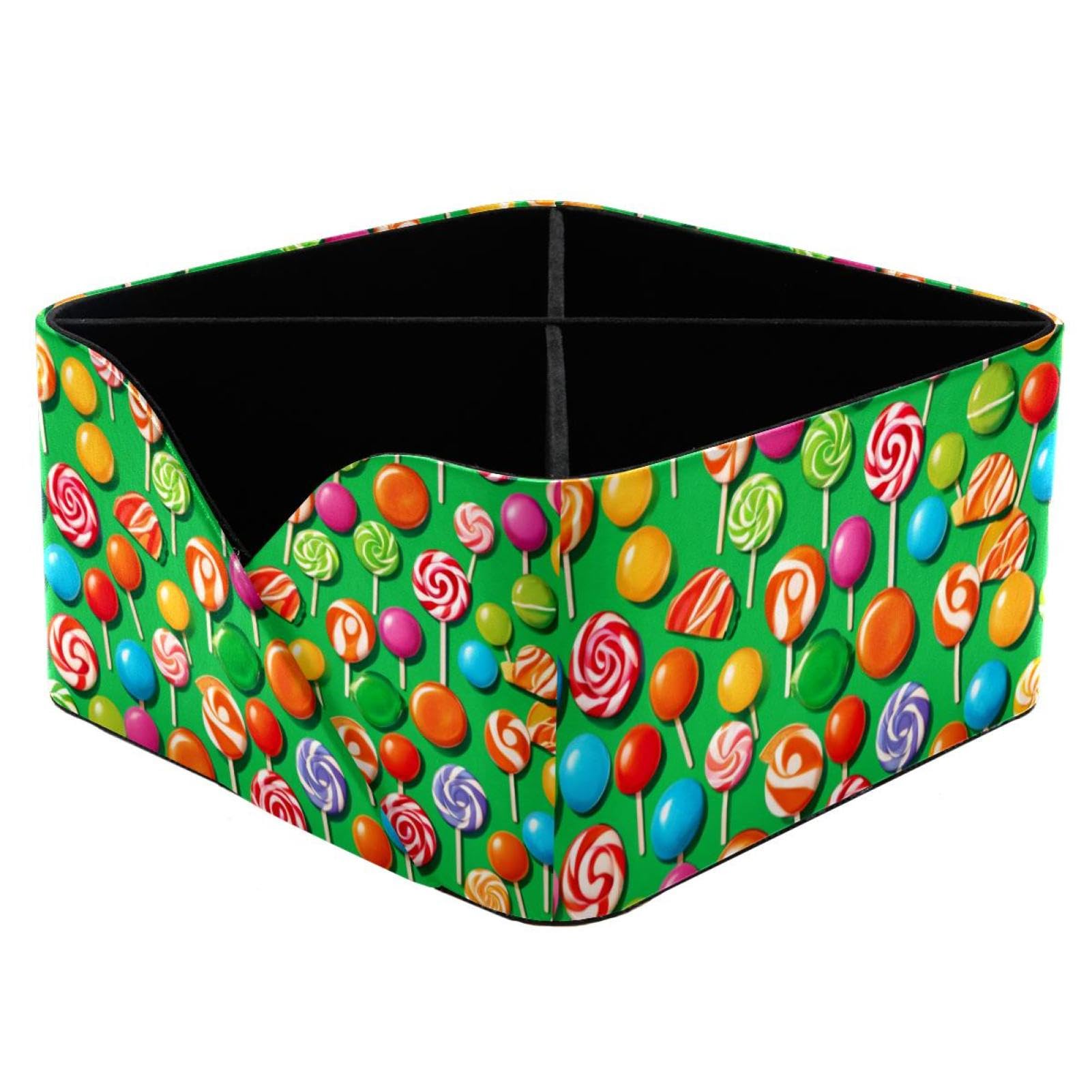 Porte-stylos rectangulaire vert motif bonbon pour bureau enfant et femme