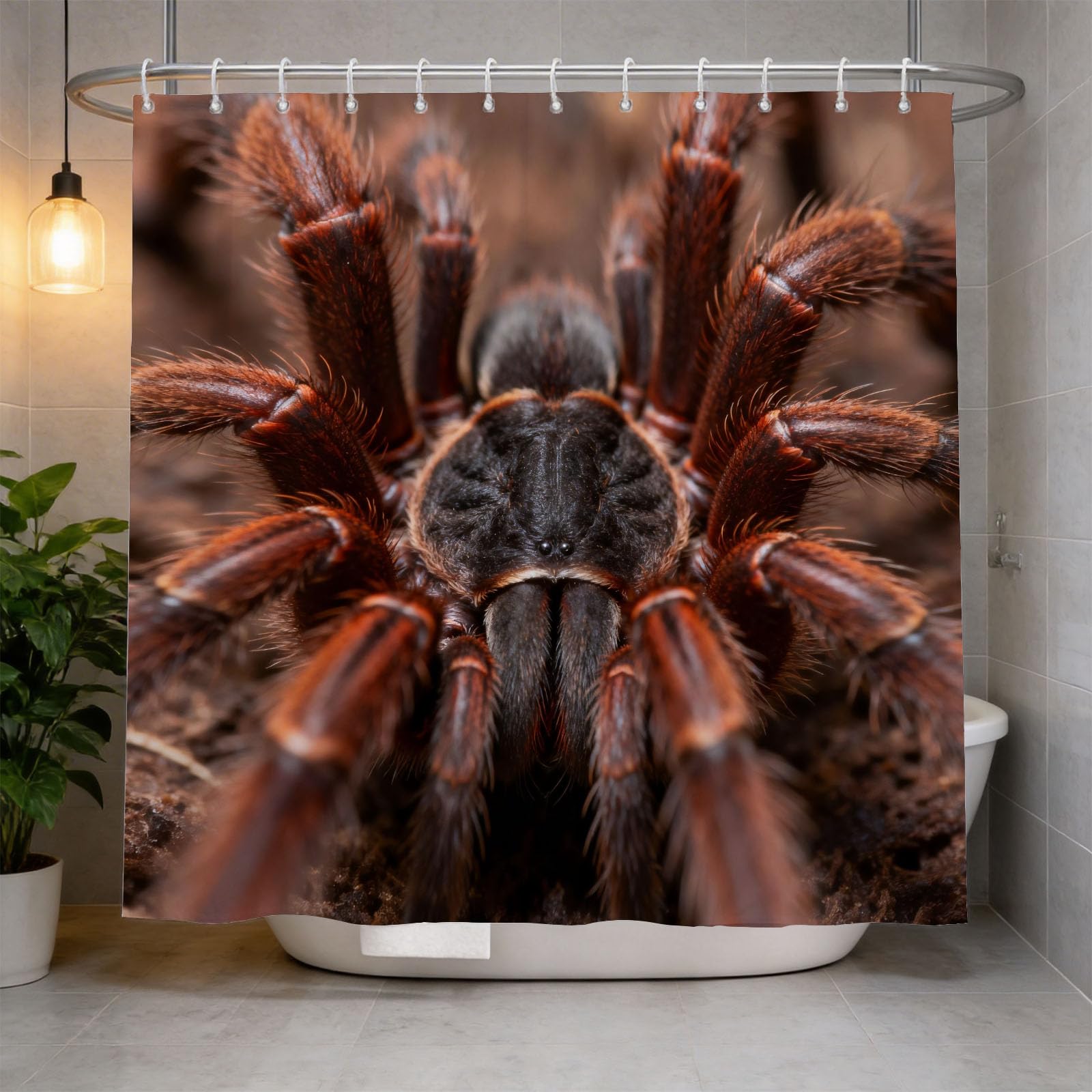 Hongduo 3D Tarantula Shower Curtain for Stalls Bathtubs Insects Bathroom Decor Shower Curtain Set Polyester Fabric Waterproof 120x180cm/48X71 Inch with Hooks