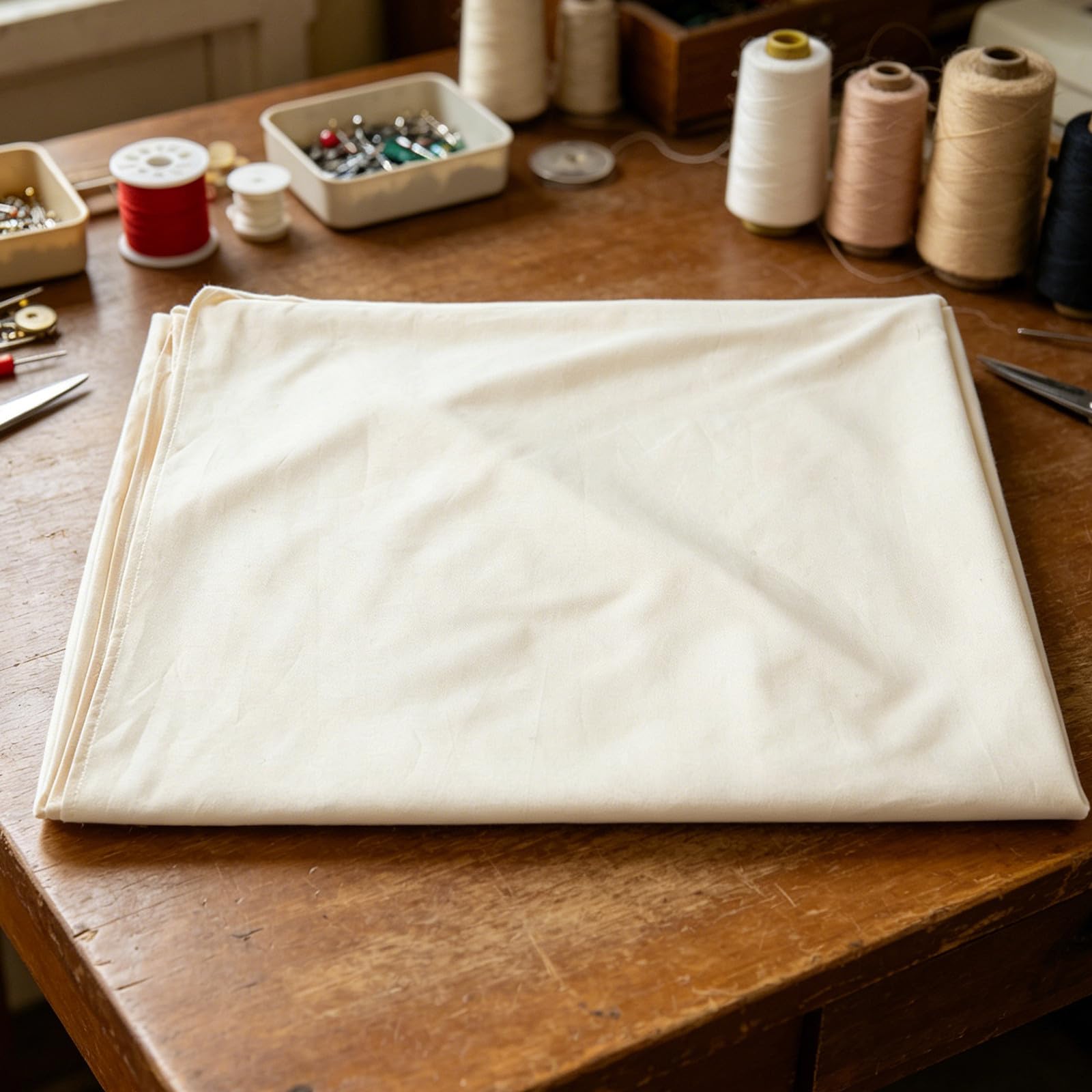 Großes Flaches Laken 270x245cm aus Baumwoll Leinen Mix
