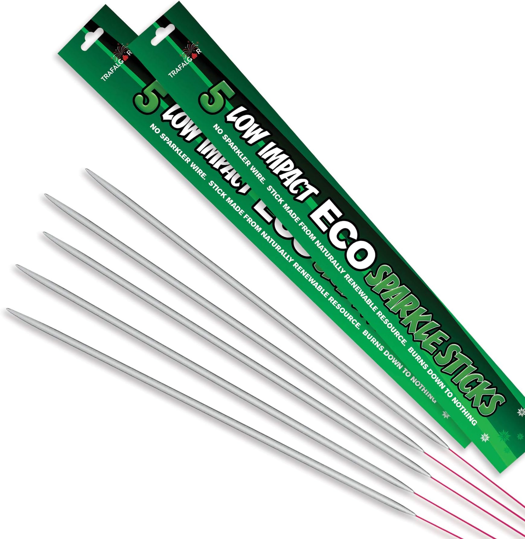 Ossian Low Impact Eco Sparkle Sticks – Large (36cm/14”) Environmentally Friendly Category 1 Safety Party Sparklers for Indoor or Outdoor Family Use – Made from Renewable Natural Resources (Pack of 20)