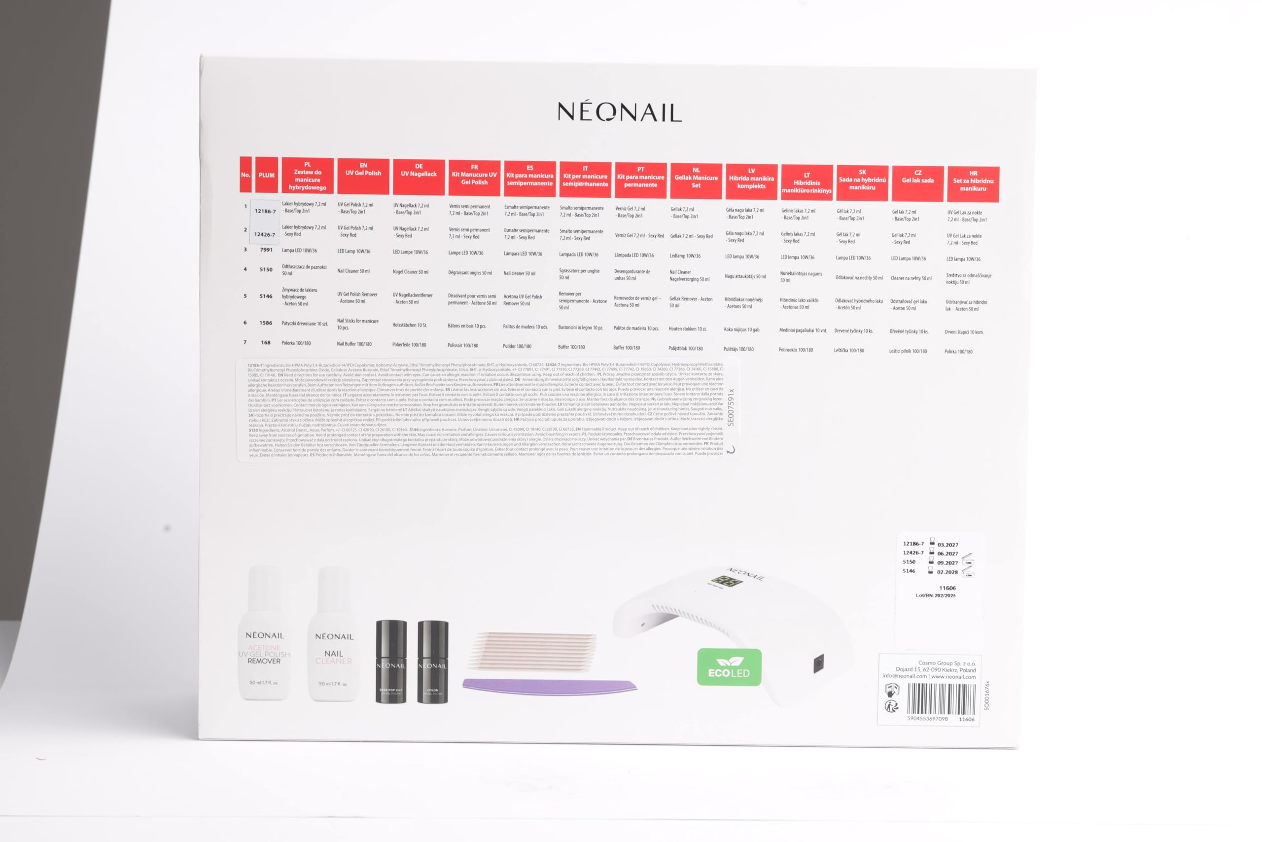 NÉONAIL Starter Set FIRST CHOICE - LED UV Lampe - UV Nagellack - Maniküre Set - Top - Starterset mit Lampe - Sets - Nagellack Set - Farben - Base - Manicure - Nagelset