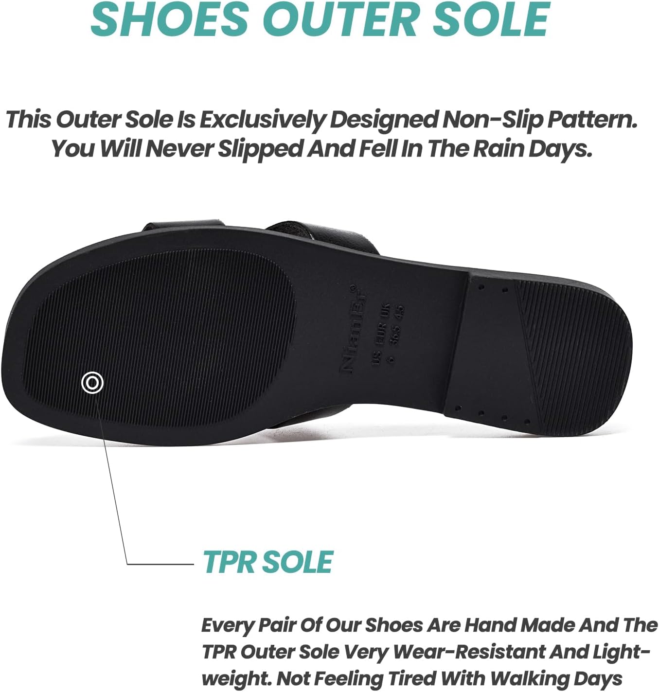 NianEr Womens Microfiber Leather Comfort Foam Support H Sandals Square Toe Dress Dressy Slip On Casual Cute Comfort Bride Bridal Wedding Designer Date Flat Sandals Summer Shoes Slides - Image 3