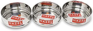HAZEL Cooker Separator Small Size | 500 ml Each Mini Vessel for Cooker Set of 3 with Glossy Finish | Utensil Set Stainless Price In India