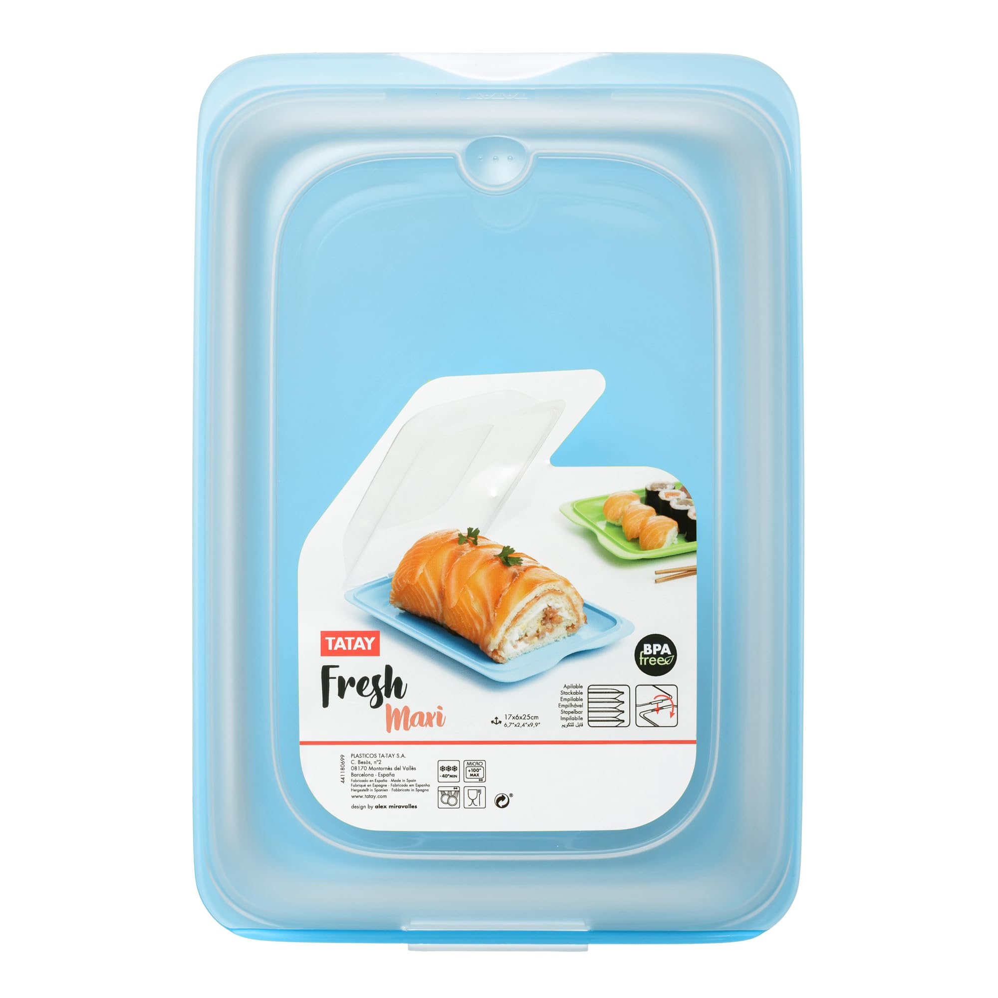 Boîtes Charcuterie TATAY Lot De 3 - Sans BPA, Empilables, Micro-ondes Et Lave-vaisselle - Fraîcheur Optimisée - Turquoise
