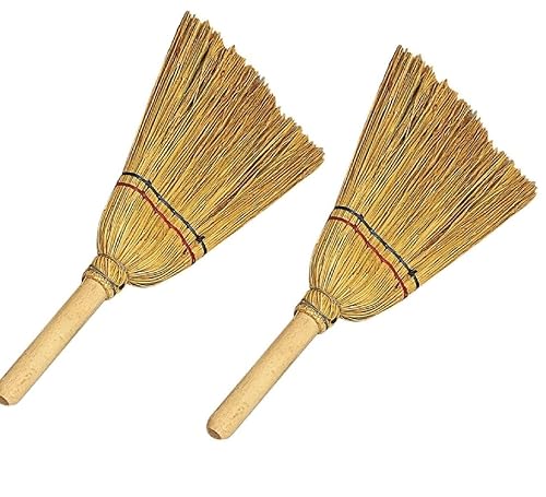 2 pz Scopa Di Saggina Per Camino Piccola, Ideale Per