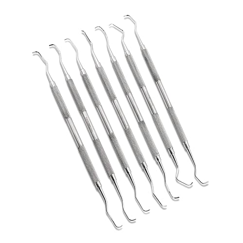 Cynamed Gracey - Juego de 7 curetas dentales y escamadores dentales, instrumentos periodentales premium de doble punta