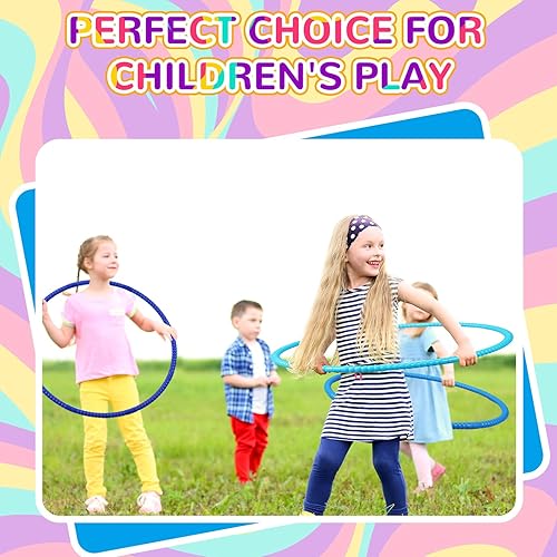 Miniatura 6 de Sratte 12 aros de juguete desmontables y ajustables para niños, anillo de ejercicio de color, círculo de plástico para niños y adolescentes,