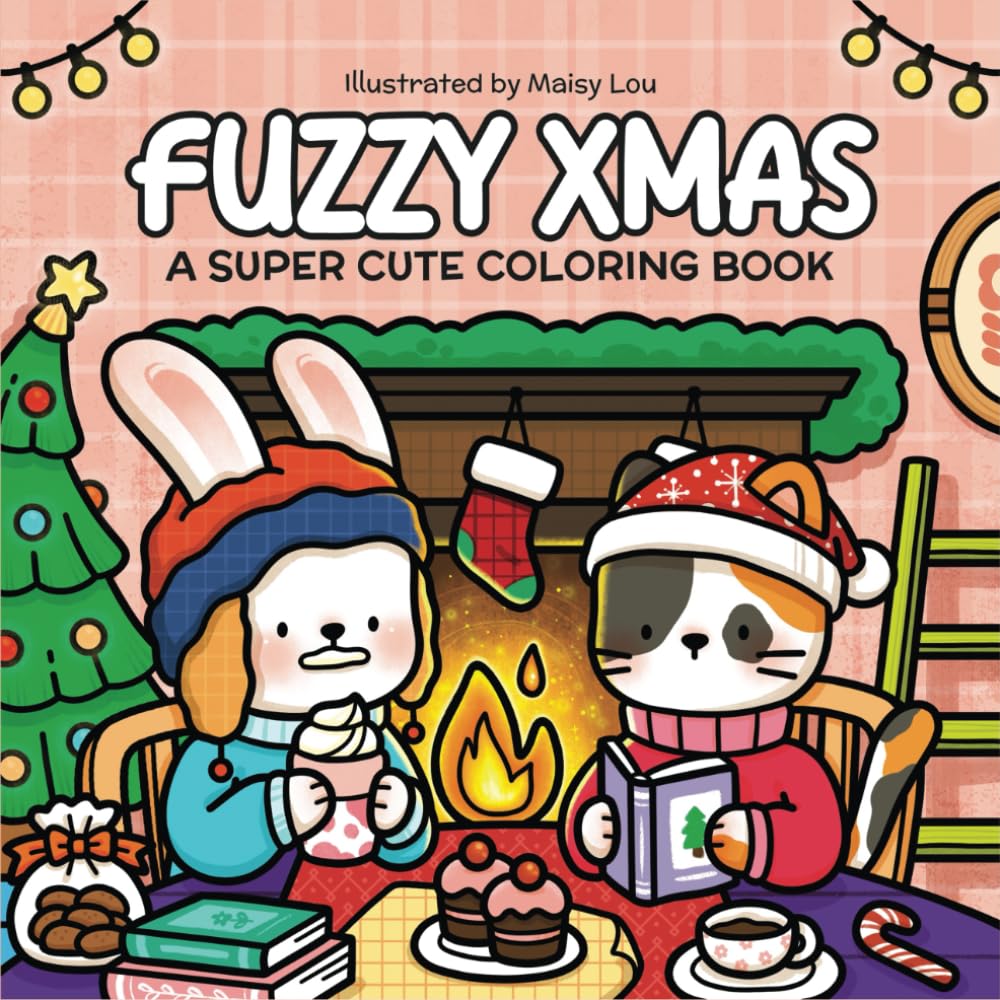 Fuzzy Xmas: An Adorable Coloring Book for Teens & Adults Featuring Winter Vibes and Cozy Space Illustrations to Relieve Stress