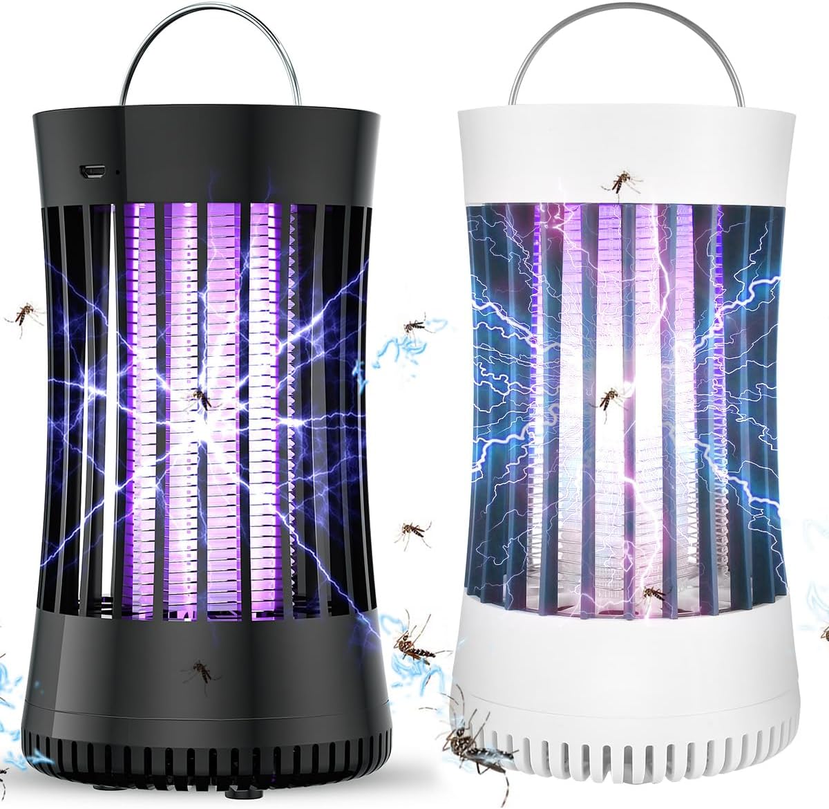 AICase 2pcs Portable USB Electronic Rechargeable Killer Lamp/Bug Zapper for Summer Trip,Outdoor Camping,Patio,Home and Garden,Mosquito Trap Indoor,Moth Trap/Bug Killer/Mosquito Killer Light
