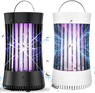 AICase 2pcs Portable USB Electronic Rechargeable Killer Lamp/Bug Zapper for Summer Trip,Outdoor Camping,Patio,Home and Garden,Mosquito Trap Indoor,Moth Trap/Bug Killer/Mosquito Killer Light
