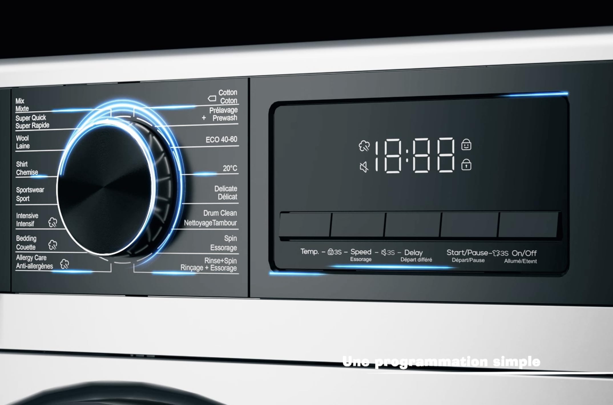 GEDTECH Lave-linge frontal GLL121400WH 12 Kg 1400 tr/mn 16 programmes Blanc