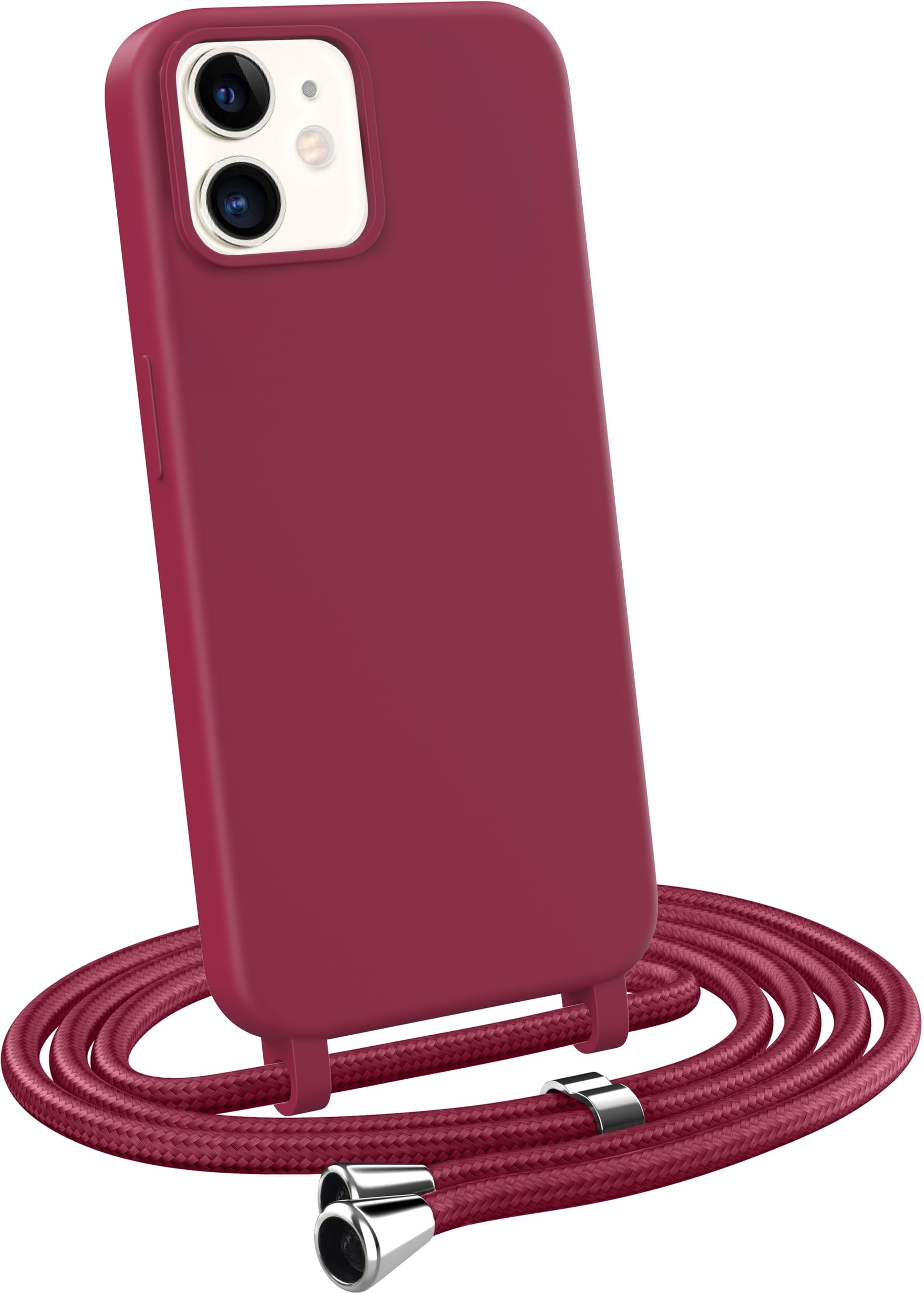 Custodia Magnetica Per IPhone 11 Con Cinturino Da Collo – Compatibile Mag-Safe – Silicone TPU Antishock – Bianco