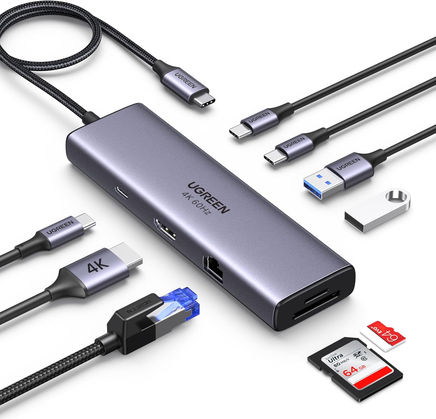 UGREEN Revodok 109 Hub USB C HDMI 4K 60Hz 9 en 1 Docking Station