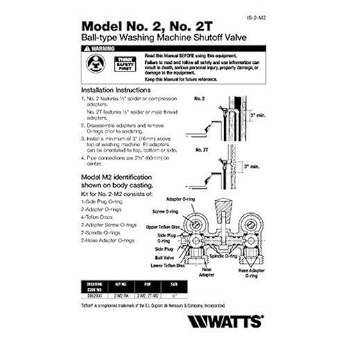 Miniatura 9 de Watts 12" 2T-M2 Válvula de cierre de agua caliente para lavadora de latón y tubular