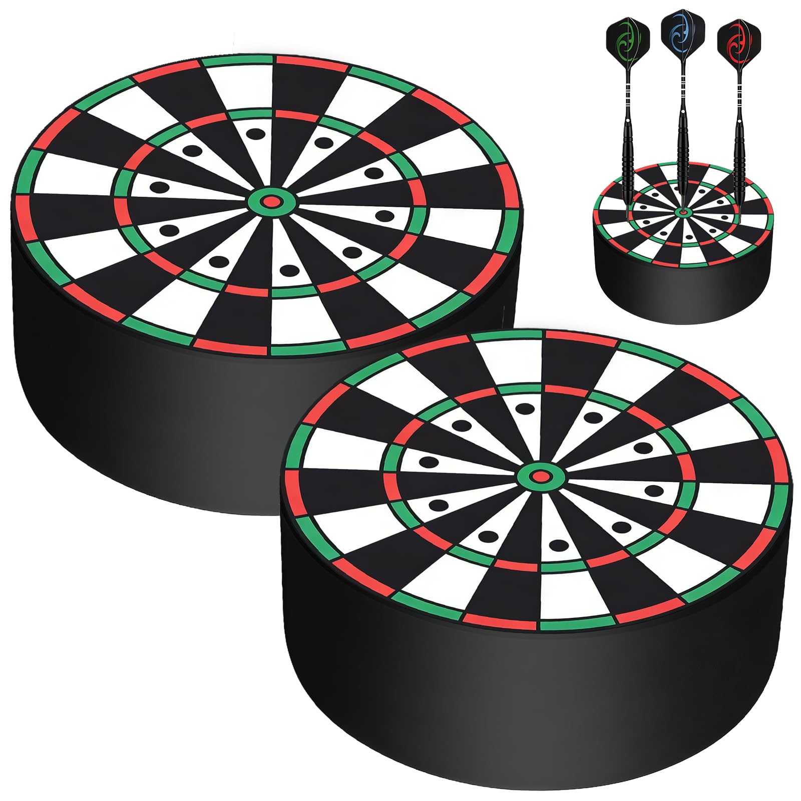 flintronic 2Pcs Mini Zielscheibe, Dartpfeile Halterung, Mini Dart Dock Soft- & Steeltip Darts, Professionelles Dartscheibe Zubehör (Schwarz D)