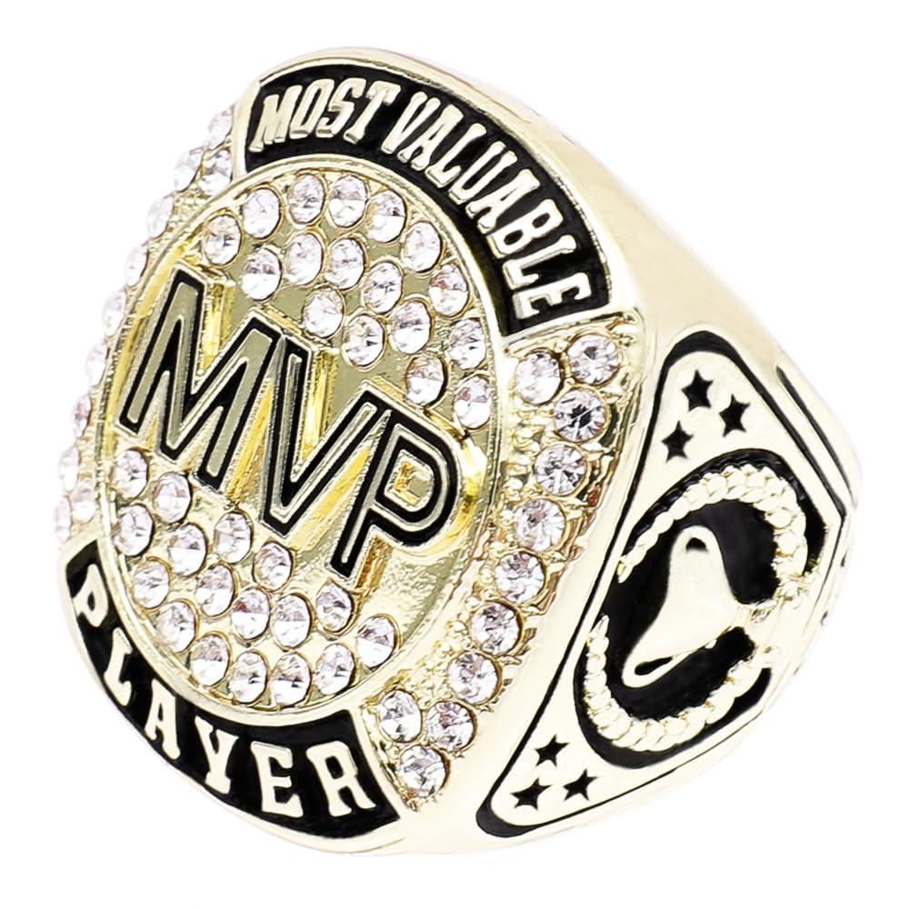 6 Stück MVP-Ring, Baseball, Fußball, Basketball, Klasse, High School, College, Eishockey, Sport, Meisterschaft, Trophäe, Ring für Gewinner, Turnier, Team, Auszeichnung, Geschenk