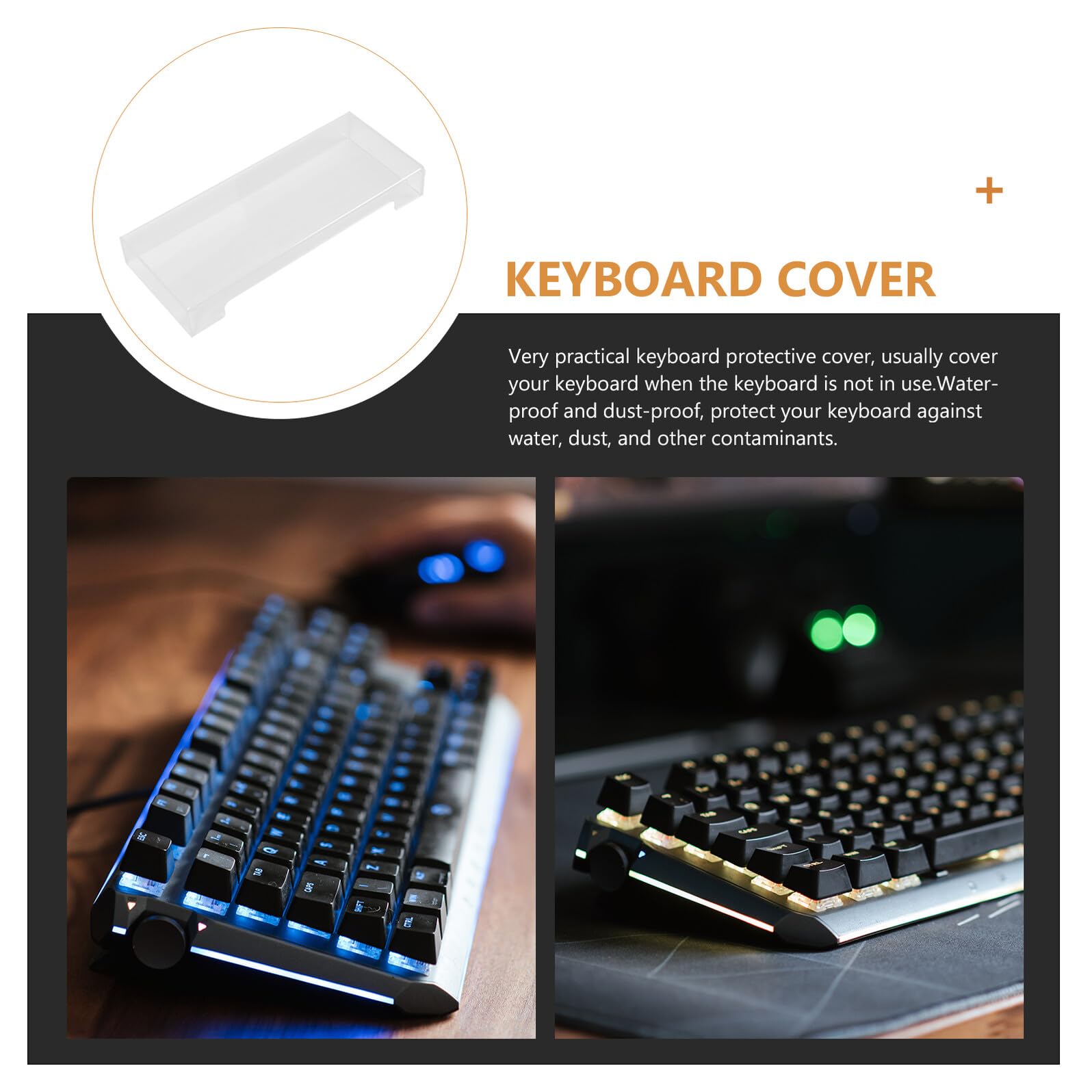 DOITOOL Funda Protectora Transparente para Teclado Acrílico Resistente 104 y 87 Teclas Cubierta Desmontable para Protección contra Polvo y Humedad