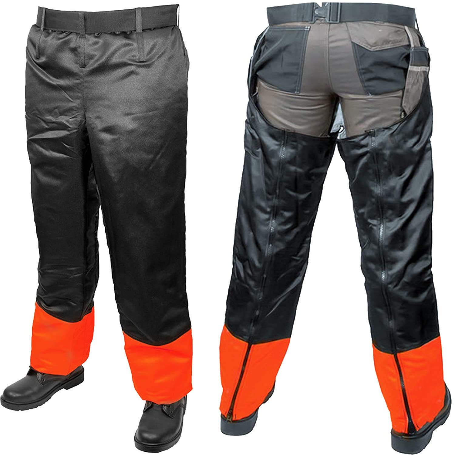 SPARES2GO Spodnie ochronne z piłą łańcuchową bez siedzenia leśne (jeden rozmiar, 79 cm - 106 cm)