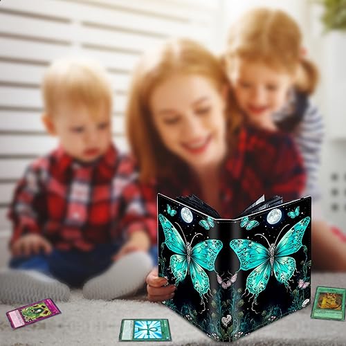 Vista 46 de Carpeta para tarjetas de intercambio, 4 bolsillos para tarjetas intercambiables, 400 bolsillos de doble cara, funda para tarjetas de tamaño Galaxia